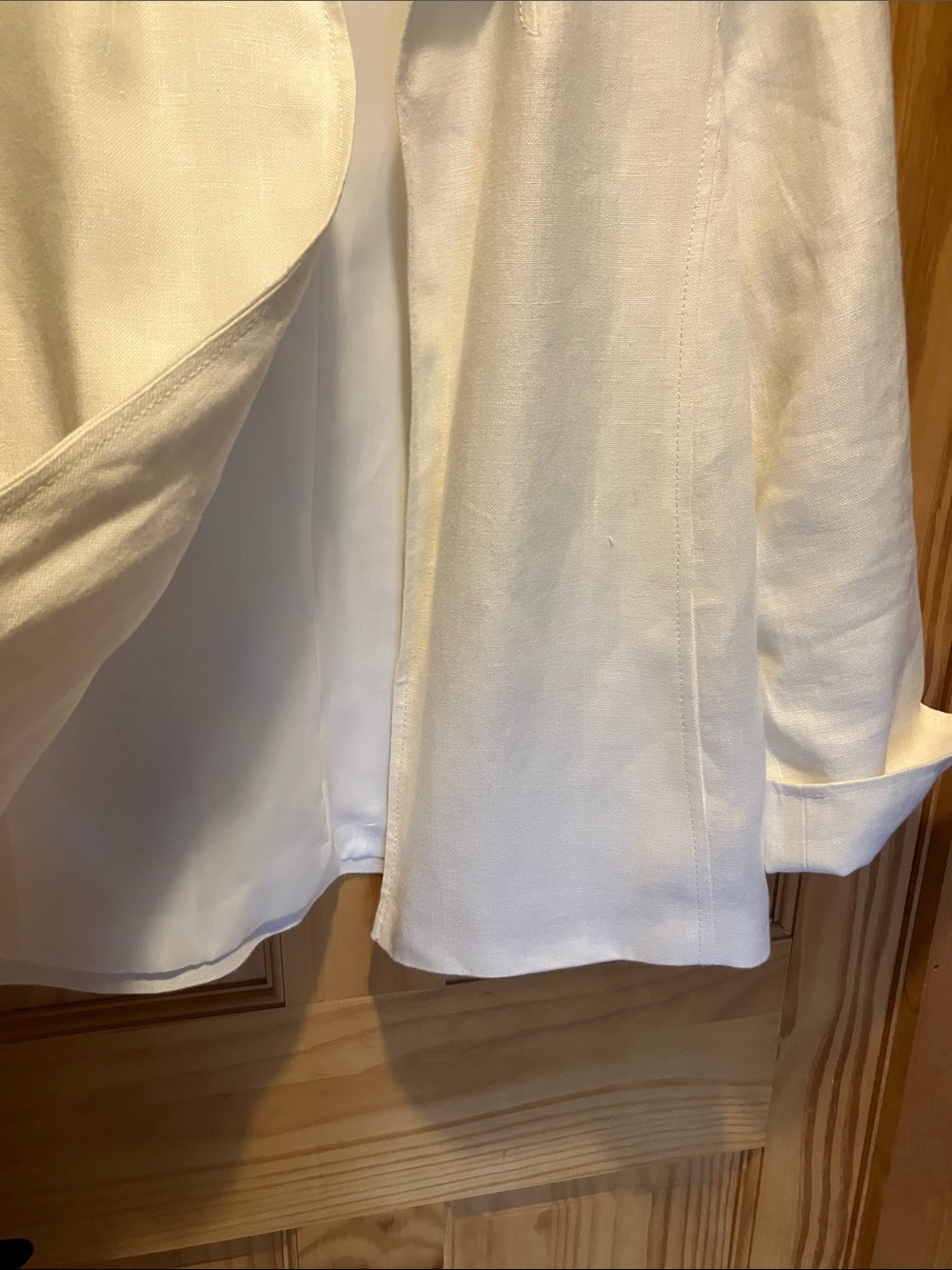Talbots White Pure Linen Open-Front Collared Jacket - Picture 4 of 8